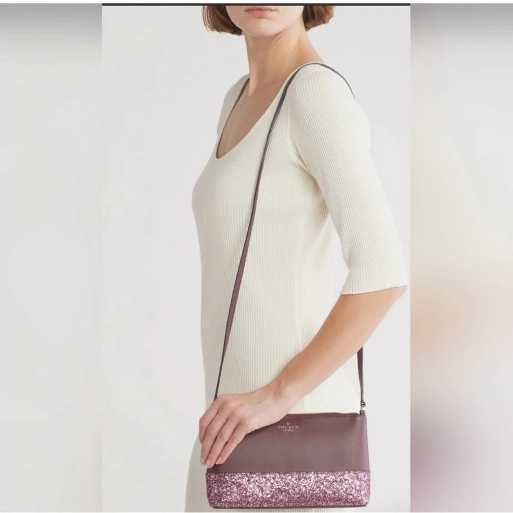 Kate Spade Glitter Flash Crossbody Bag Maroon NWT
